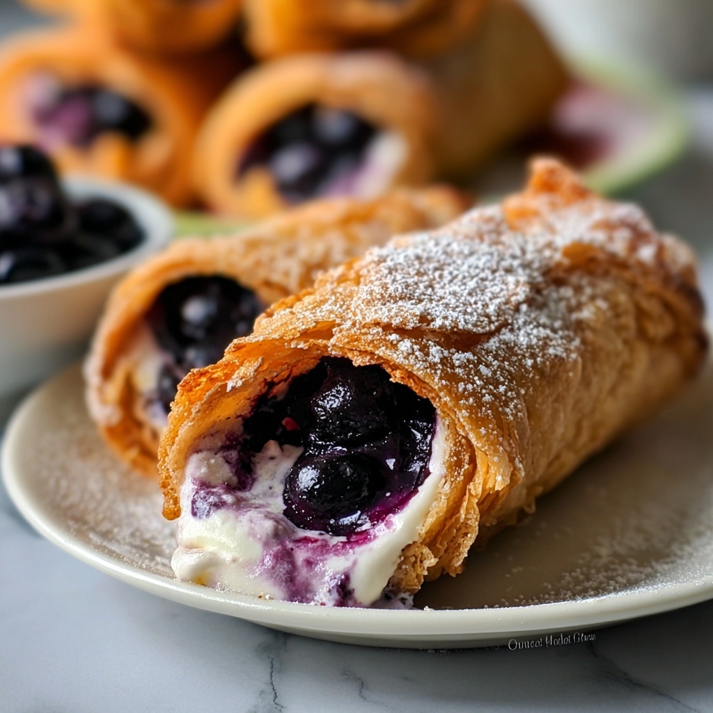 Blueberry Cream Cheese Egg Rolls Recipe - Recipe Image