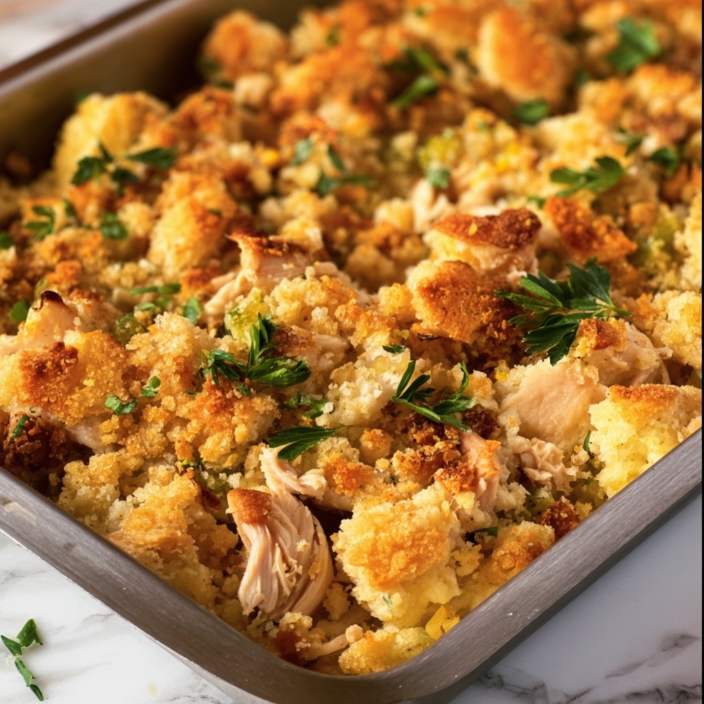 Rotisserie Chicken and Stuffing Casserole Recipe - Recipe Image