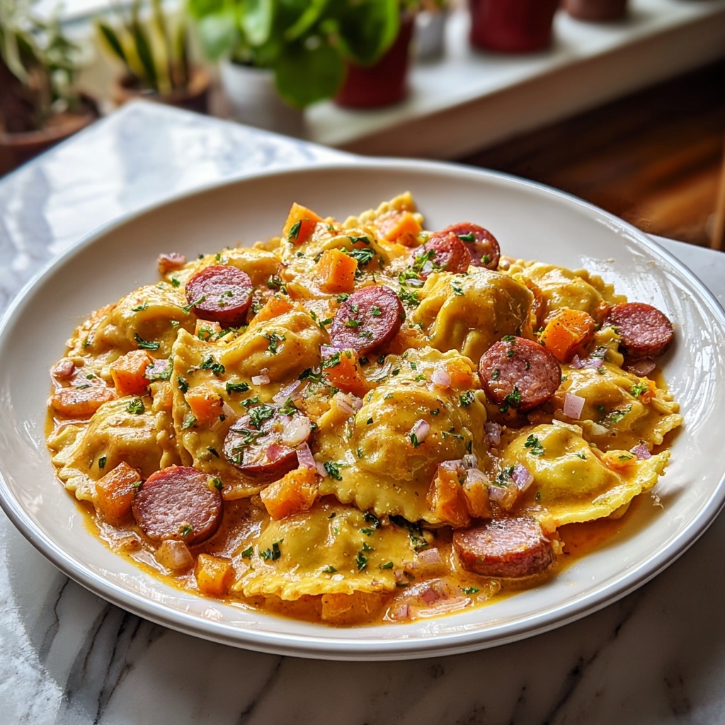 Crockpot Pierogi Casserole with Kielbasa Recipe - Recipe Image