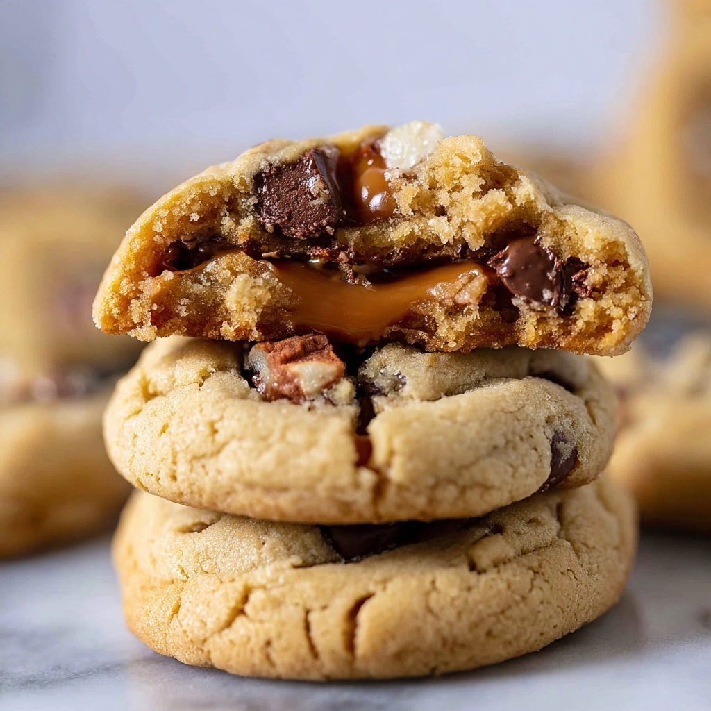 Snickers Stuffed Peanut Butter Cookies Recipe - Recipe Image