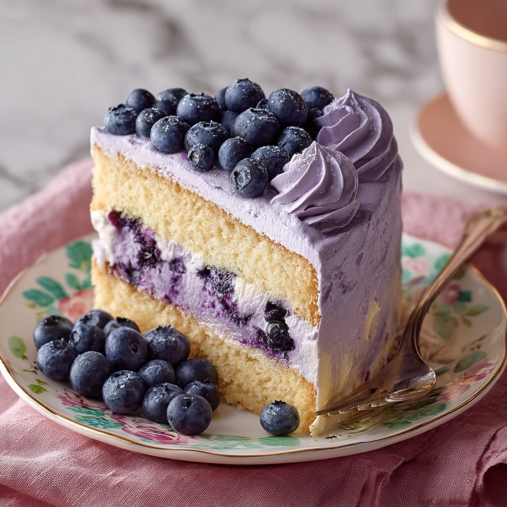 Blueberry Cream Cake Recipe - Recipe Image