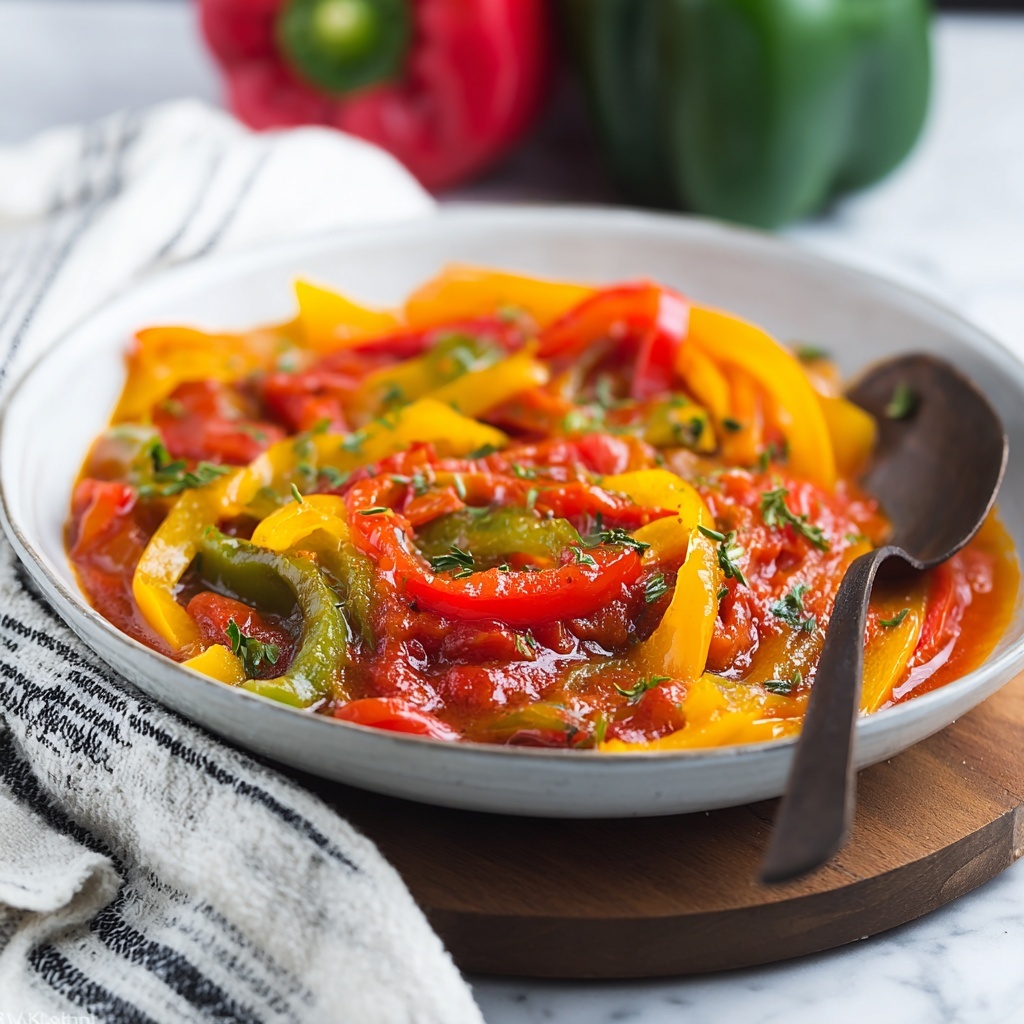 Peperonata – Italian Stewed Peppers Recipe - Recipe Image