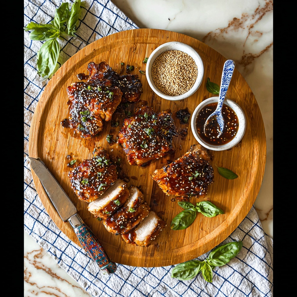 Korean Honey Sesame Grilled Chicken Recipe - Recipe Image
