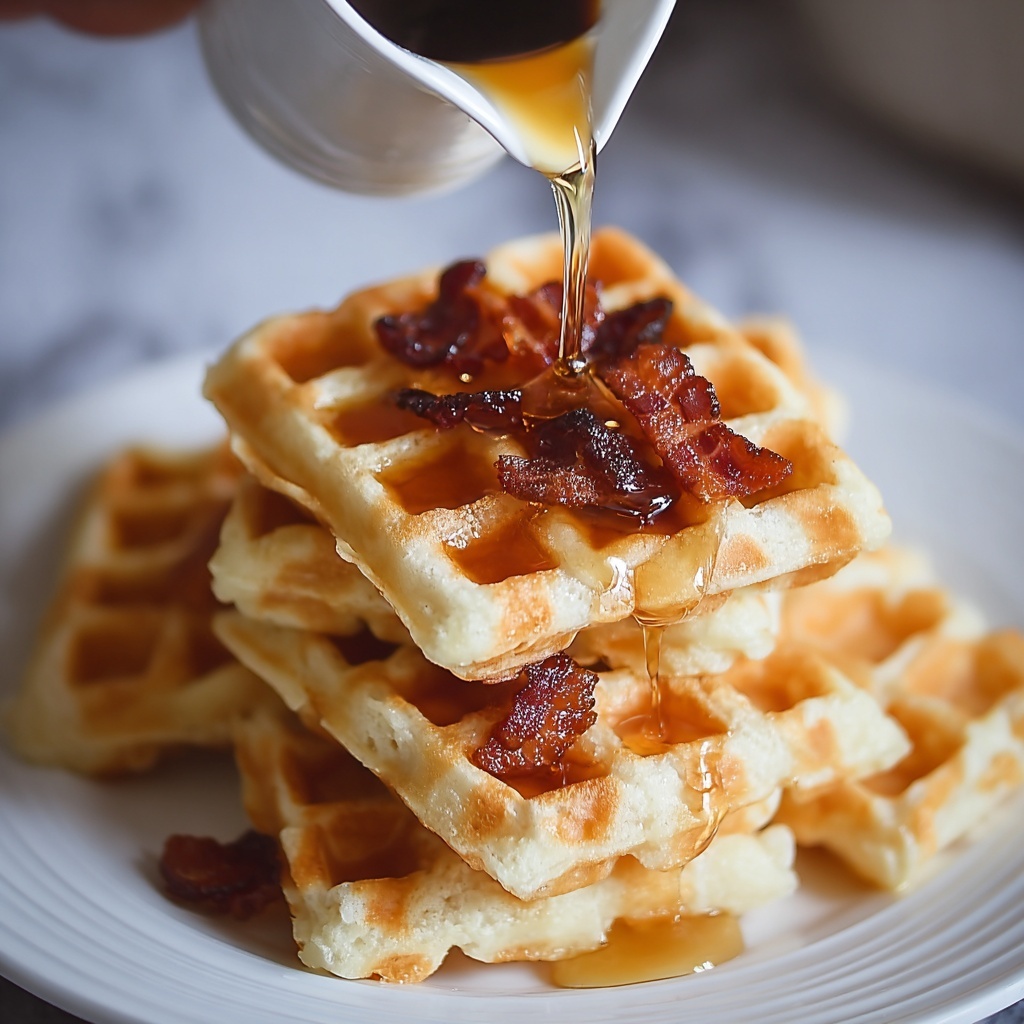 Cornbread Waffle Bites with Honey Butter Syrup Recipe - Recipe Image