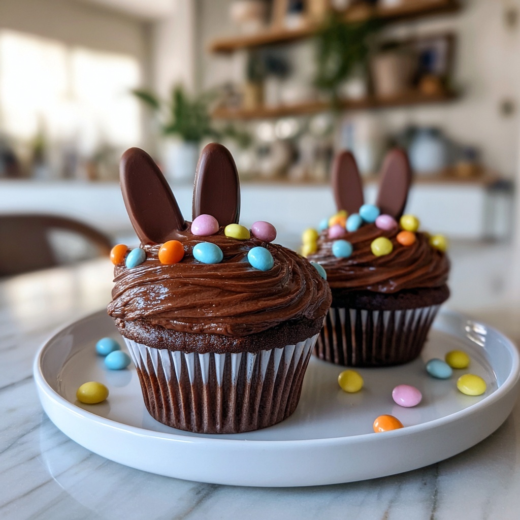 Easter Chocolate Bunny Surprise Cupcakes Recipe - Recipe Image