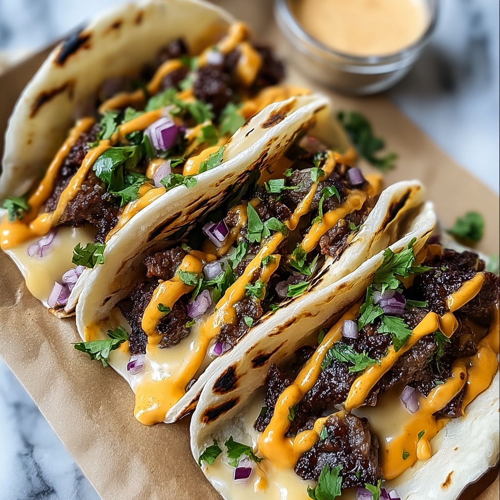 Garlic Butter Honey BBQ Beef Tacos Recipe - Recipe Image