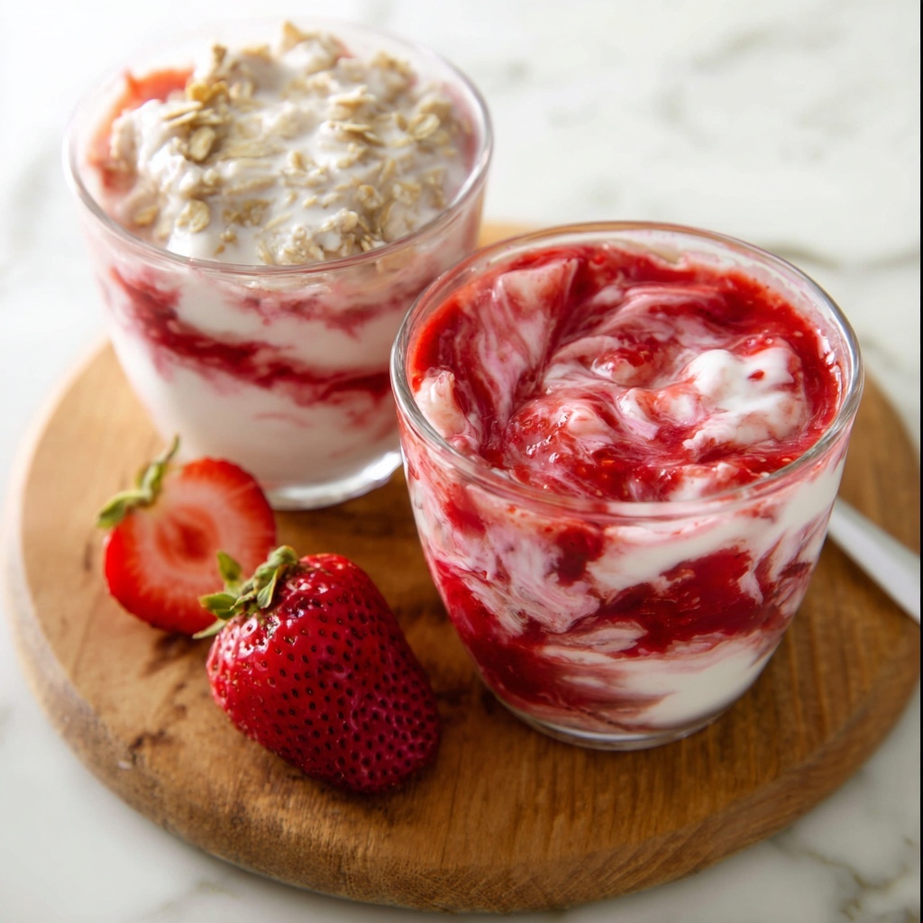 Strawberries and Cream Overnight Oats Recipe - Recipe Image