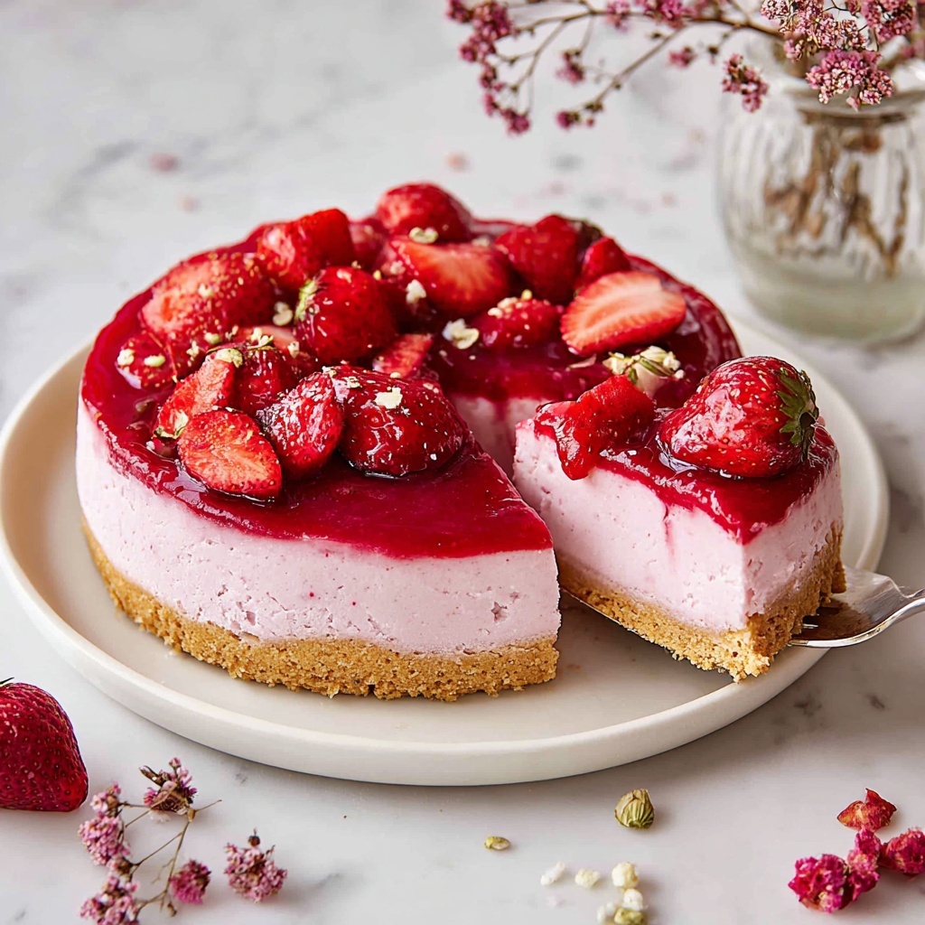 Vegan Strawberry Cheesecake Recipe - Recipe Image