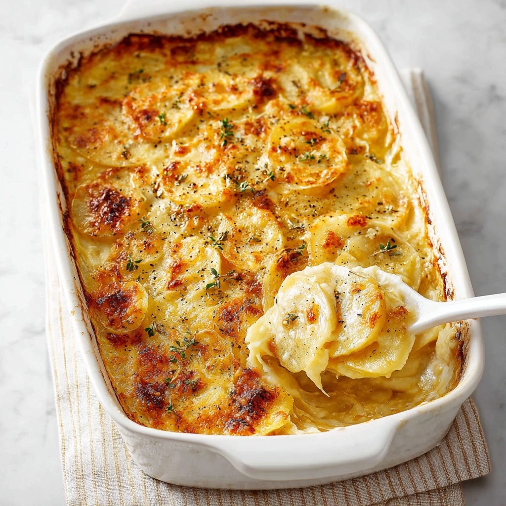 Creamy Garlic Thyme Scalloped Potatoes Recipe - Recipe Image