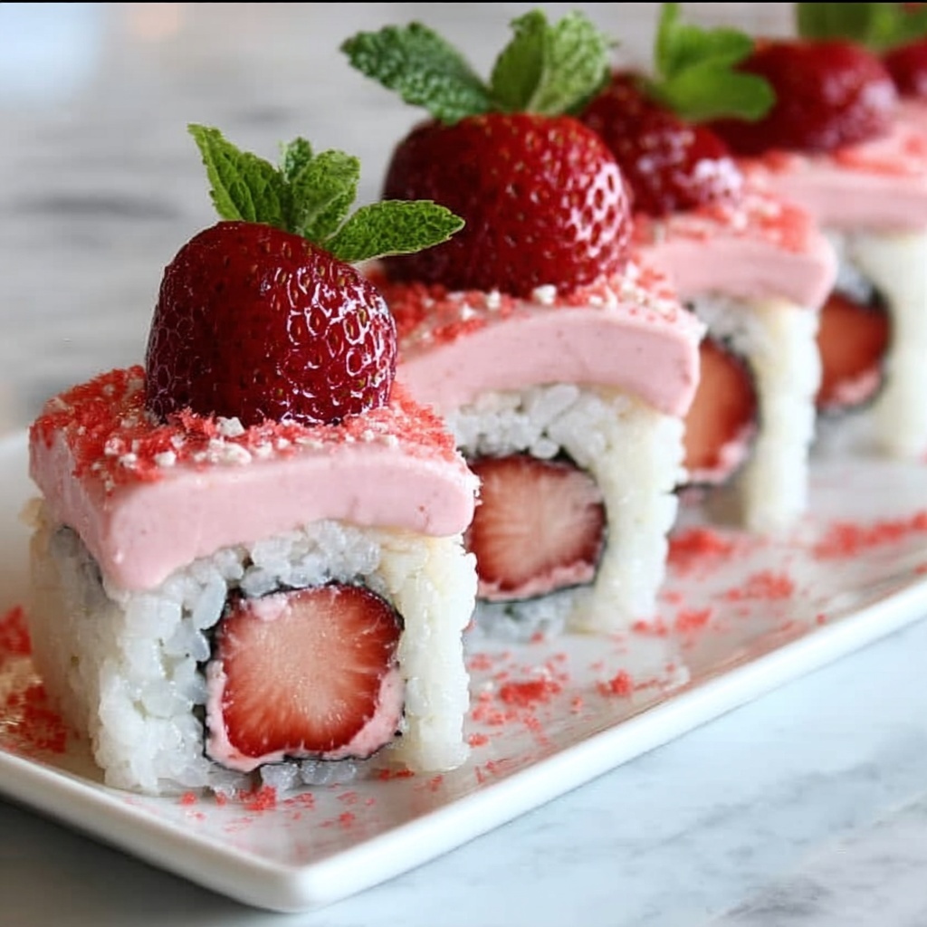 Strawberry Shortcake Sushi Recipe - Recipe Image