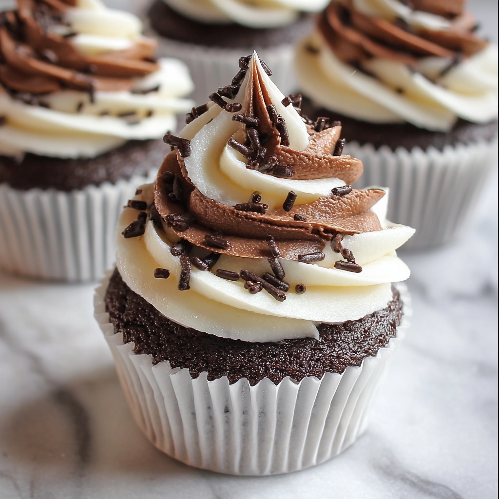 Marble Black and White Cupcakes Recipe - Recipe Image