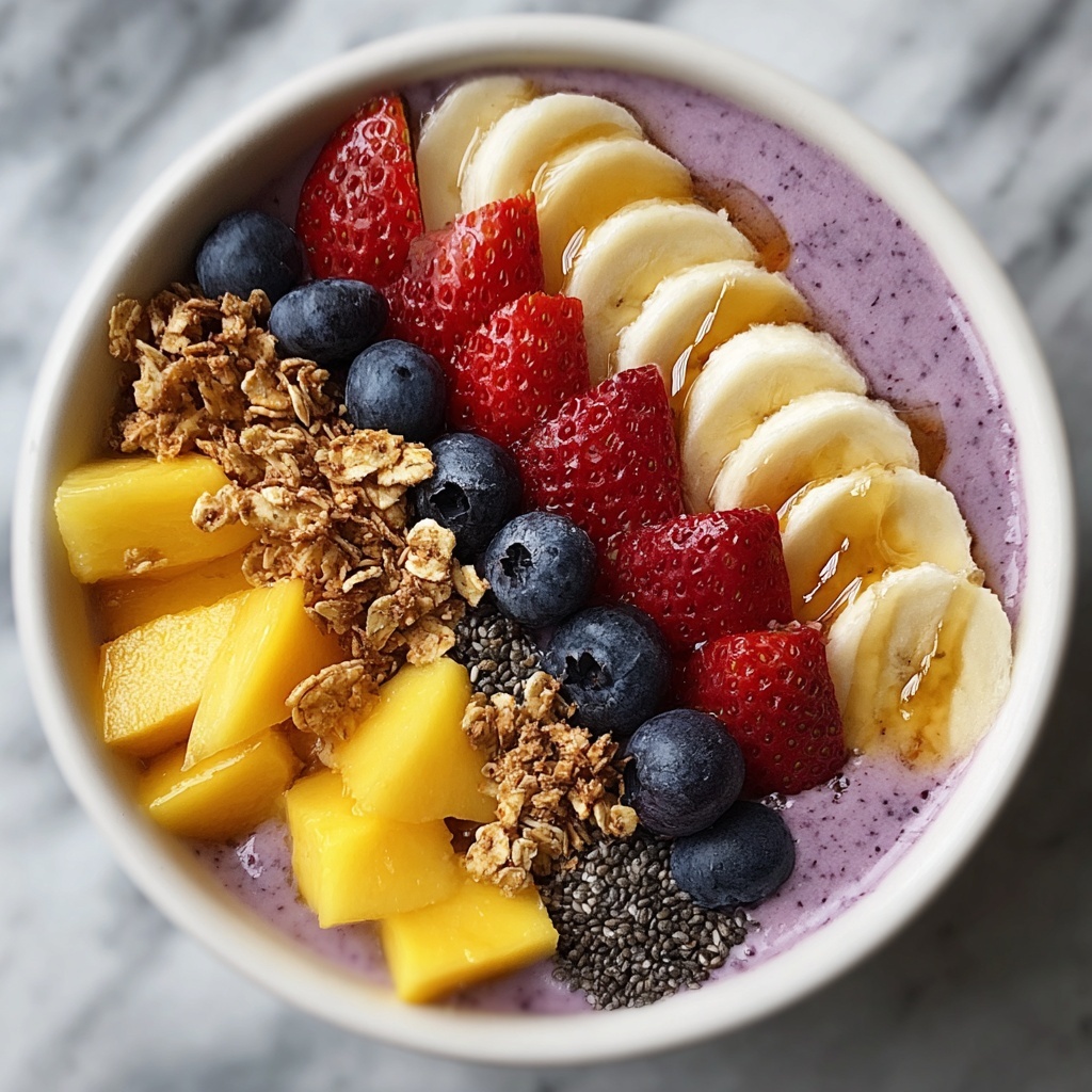 Berry Banana Smoothie Bowl with Granola Recipe - Recipe Image