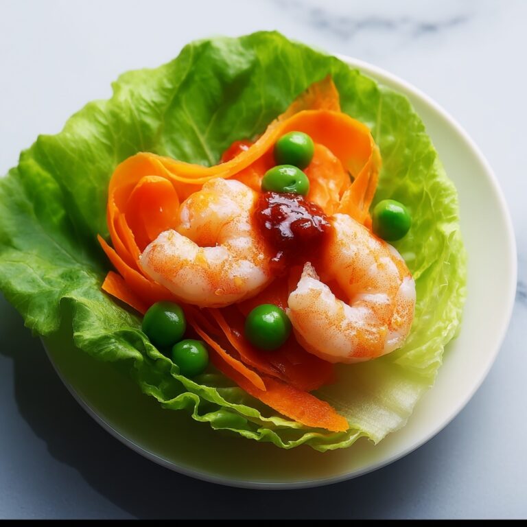 Shrimp Lettuce Cups with Cucumber, Carrot, and Mint Recipe