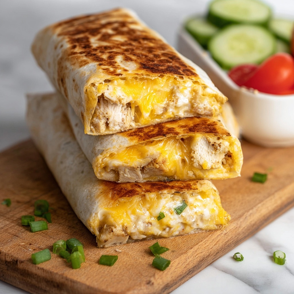 Cheesy Garlic Chicken Wraps Recipe - Recipe Image