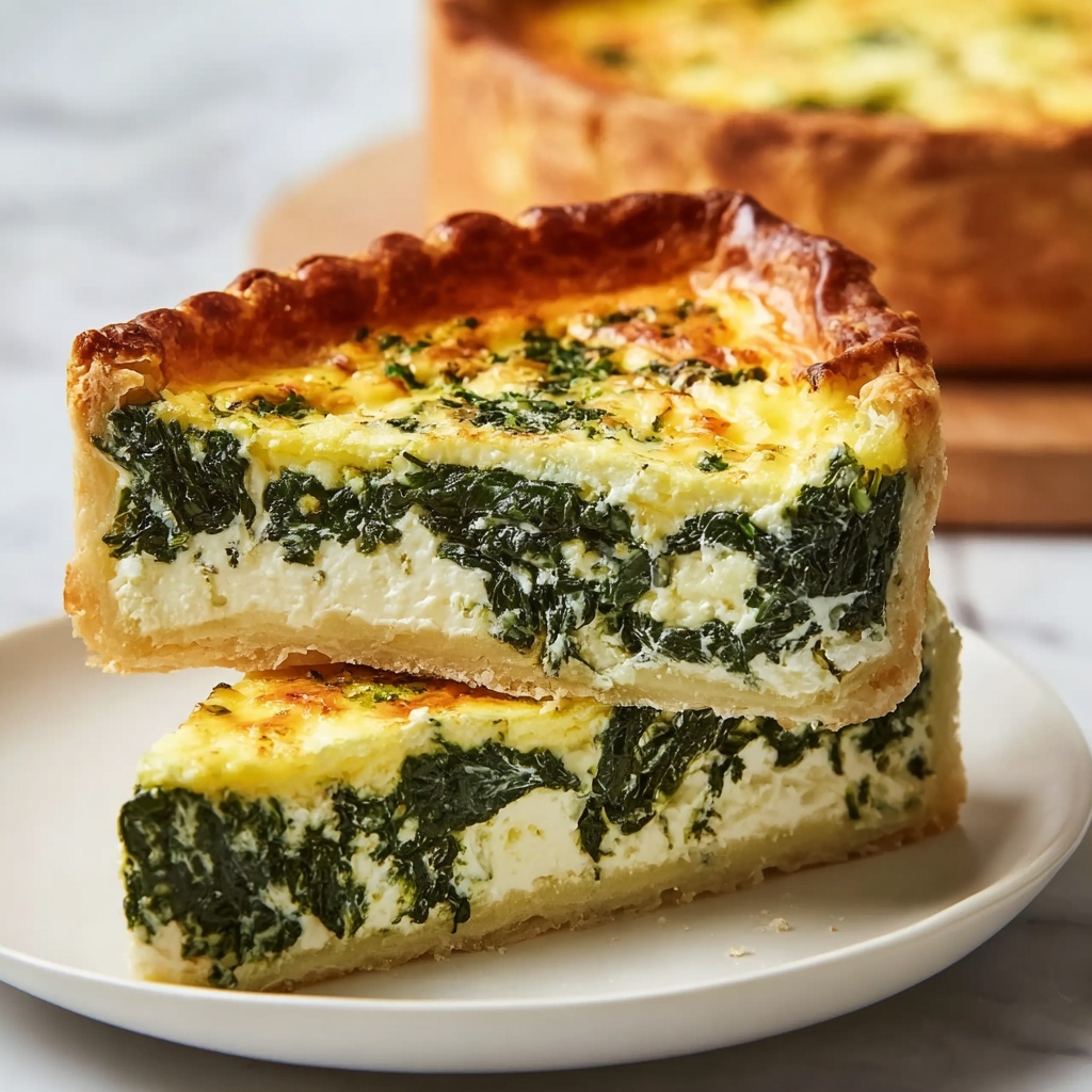 Mediterranean Spinach Cheese Feta Quiche Recipe - Recipe Image