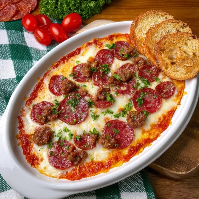 Hot Honey Pepperoni and Sausage Pizza Dip Recipe
