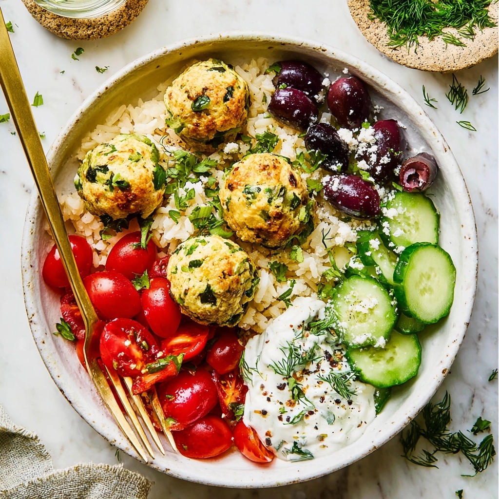 Spinach Feta Turkey Meatballs with Yogurt Sauce Recipe - Recipe Image