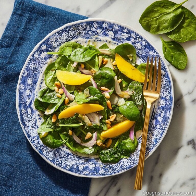 Spinach Salad with Mangoes and Toasted Sesame Seeds Recipe