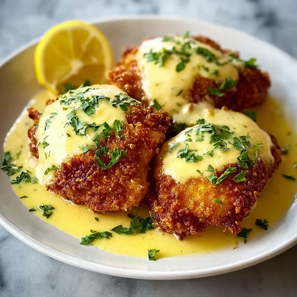 Lemon Pecorino Crusted Chicken with Creamy Lemon Sauce Recipe - Recipe Image