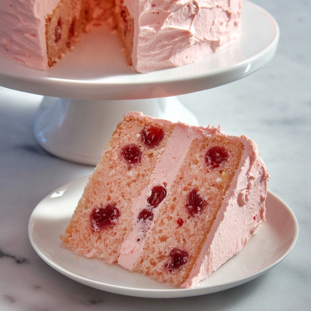 Cherry Layer Cake with Cherry Cream Cheese Frosting Recipe - Recipe Image