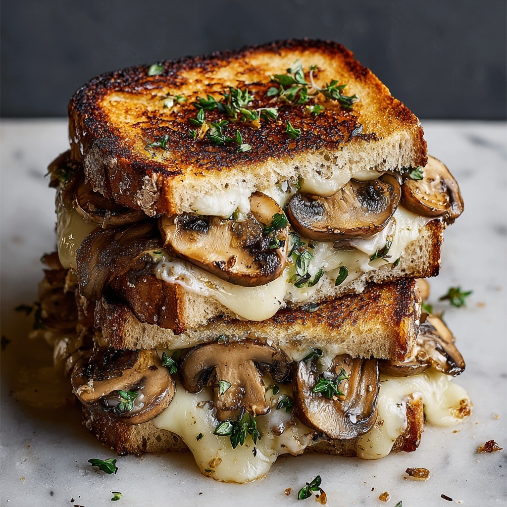 Garlic Mushroom Grilled Cheese Recipe - Recipe Image