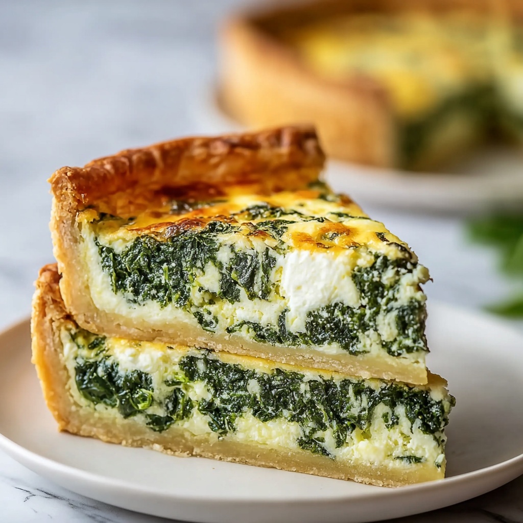Mediterranean Spinach Cheese Feta Quiche Recipe - Recipe Image
