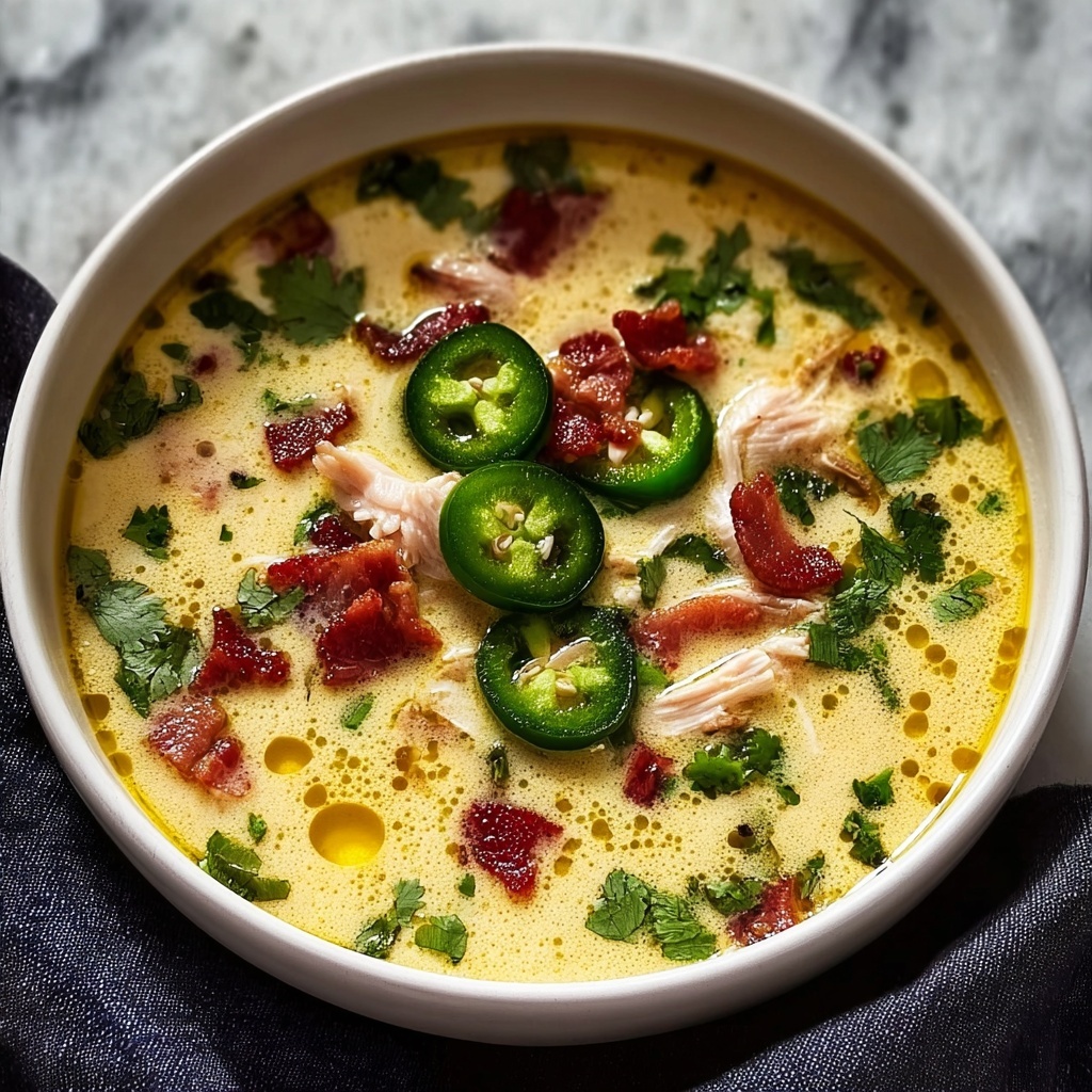 Creamy Spicy Jalapeño Popper Chicken Soup Recipe - Recipe Image