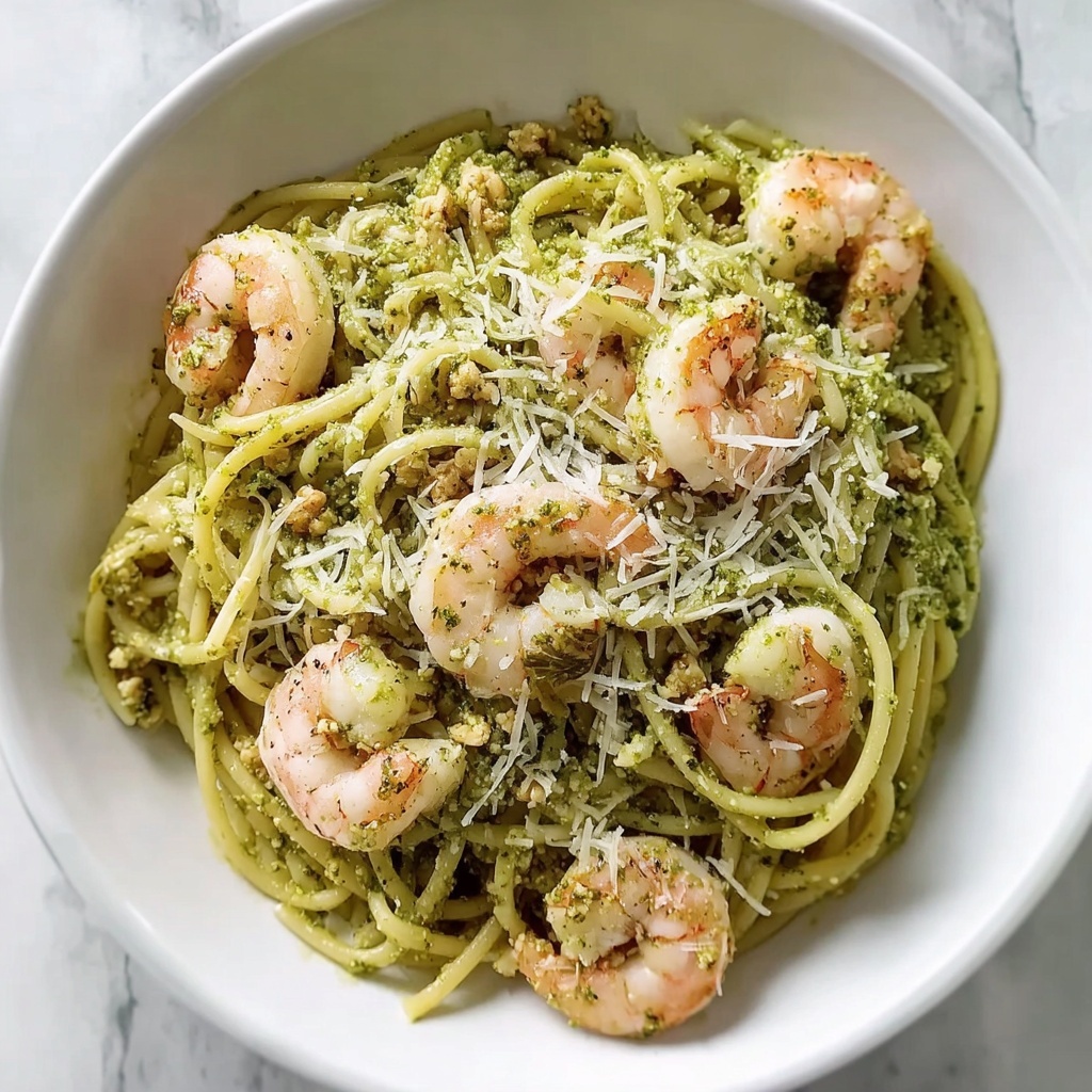 Easy & Creamy Pistachio Pesto Pasta with Shrimp Recipe - Recipe Image