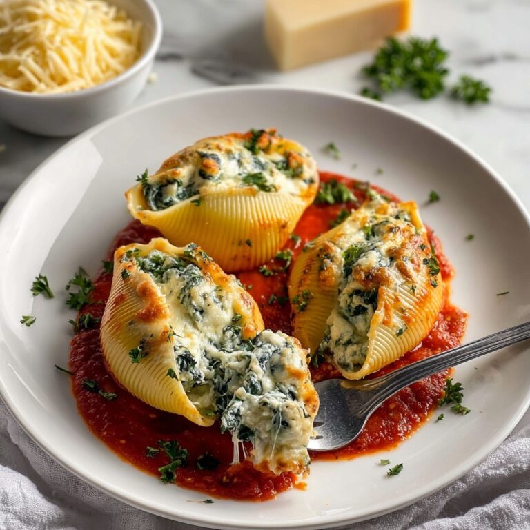 Creamy Spinach and Ricotta Stuffed Shells with Marinara Recipe