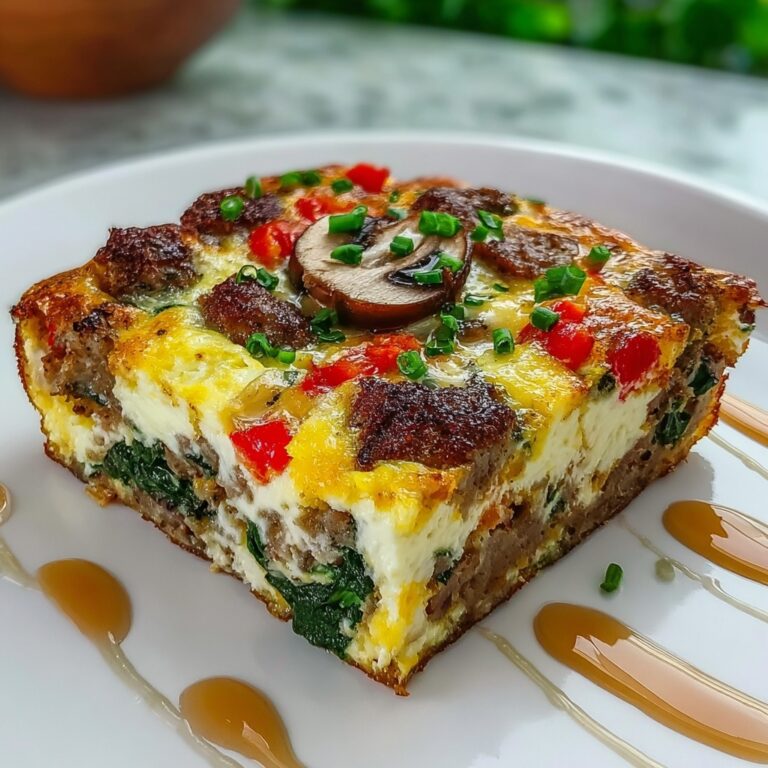 Hearty Sausage Spinach Mushroom Egg Bake Recipe