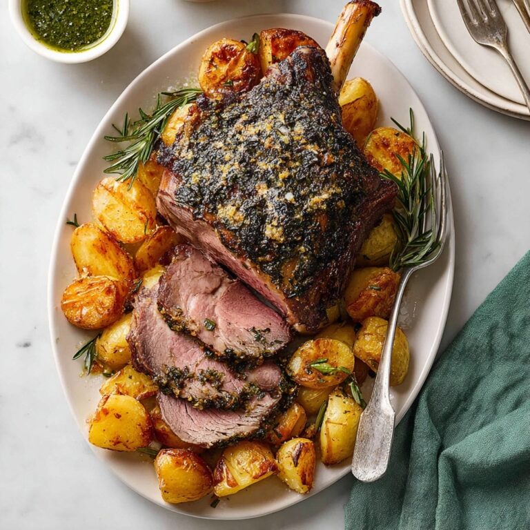 Roast Leg of Lamb with Garlic & Herbs Recipe