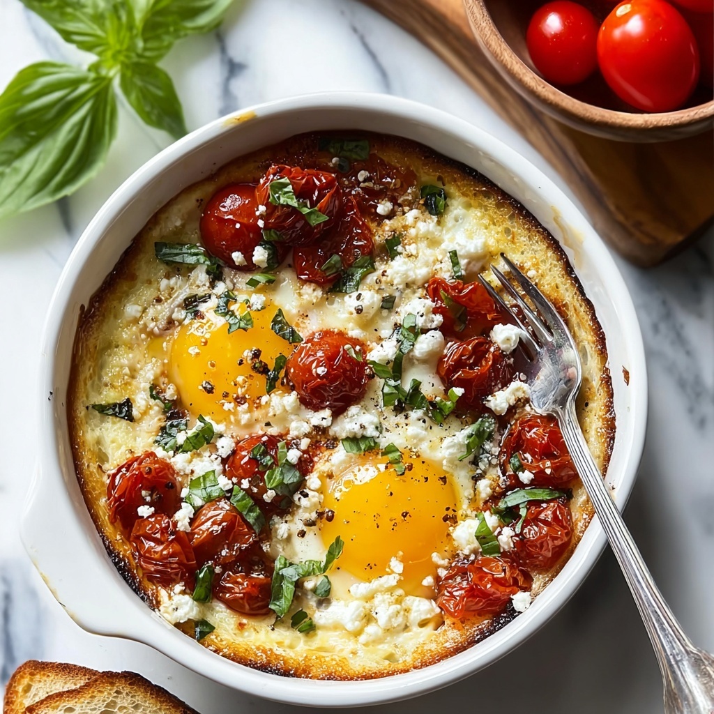 Baked Feta Eggs with Cherry Tomatoes and Spinach Recipe - Recipe Image
