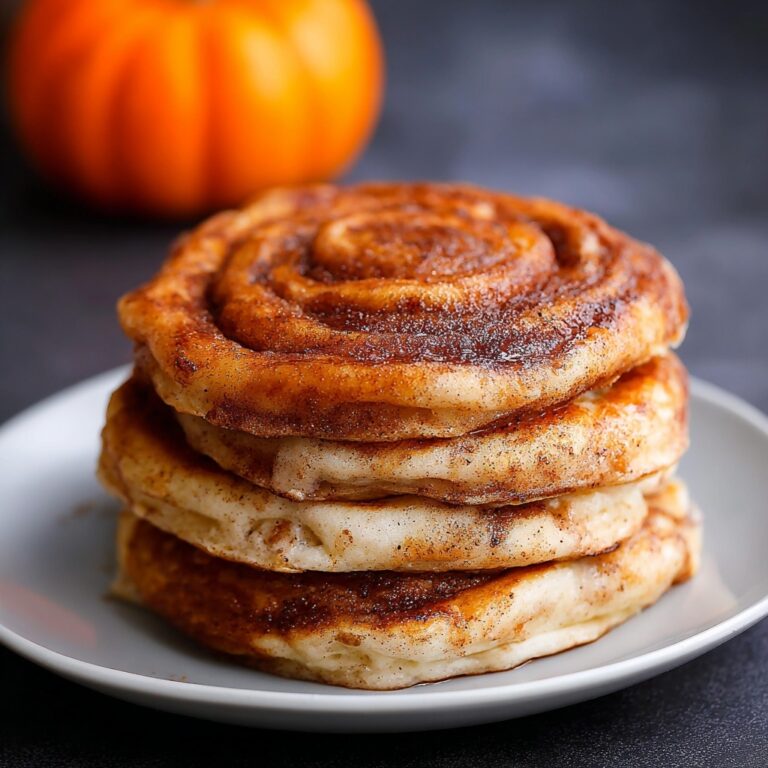 Pumpkin Cinnamon Roll Pancakes with Cream Cheese Glaze Recipe