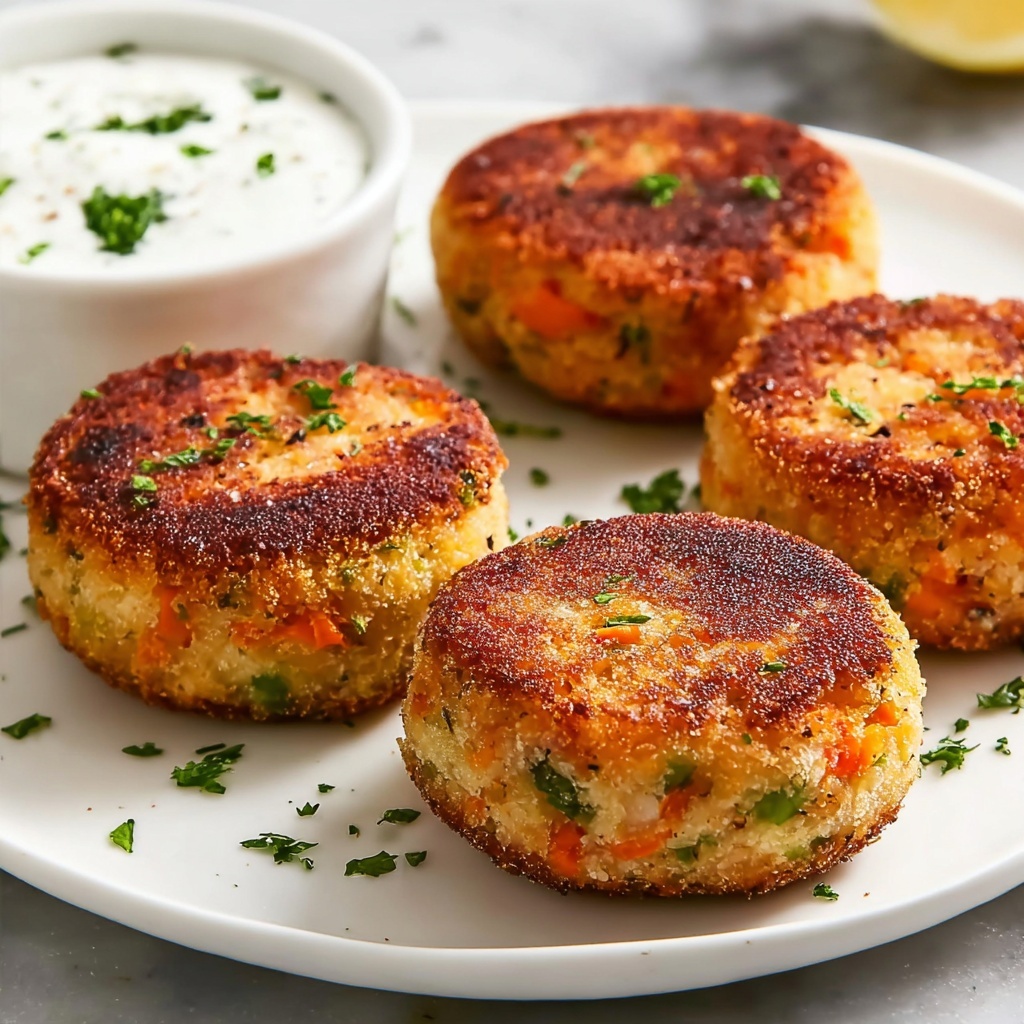 Salmon Croquettes with Spicy Yogurt Dipping Sauce Recipe - Recipe Image