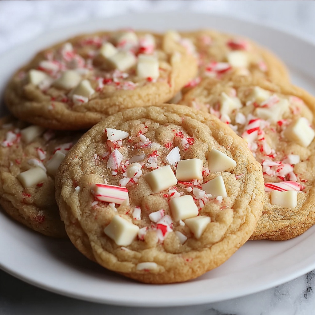 White Chocolate Peppermint Crunch Cookies Recipe - Recipe Image