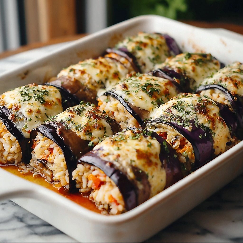 Eggplant Rolls Stuffed with Cheese Recipe - Recipe Image