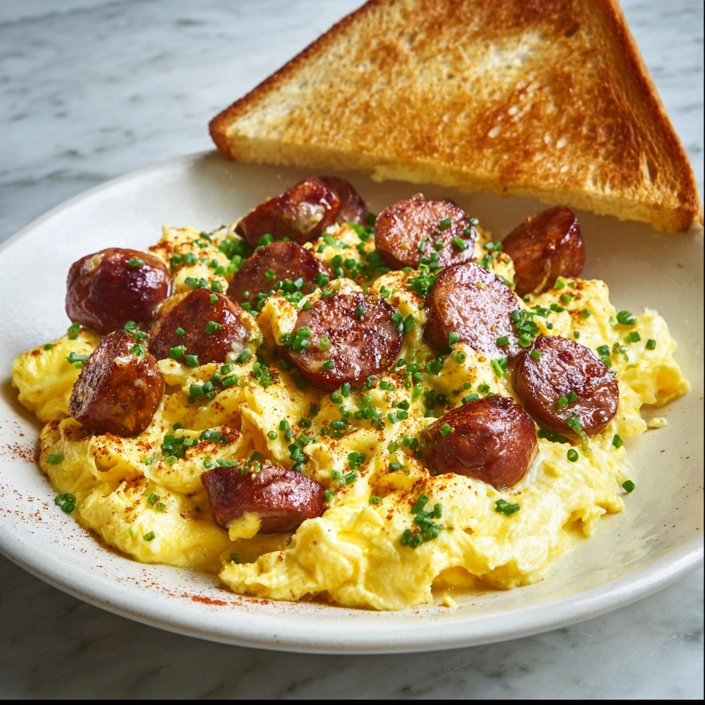 Scrambled Eggs with Polish Kielbasa Recipe - Recipe Image