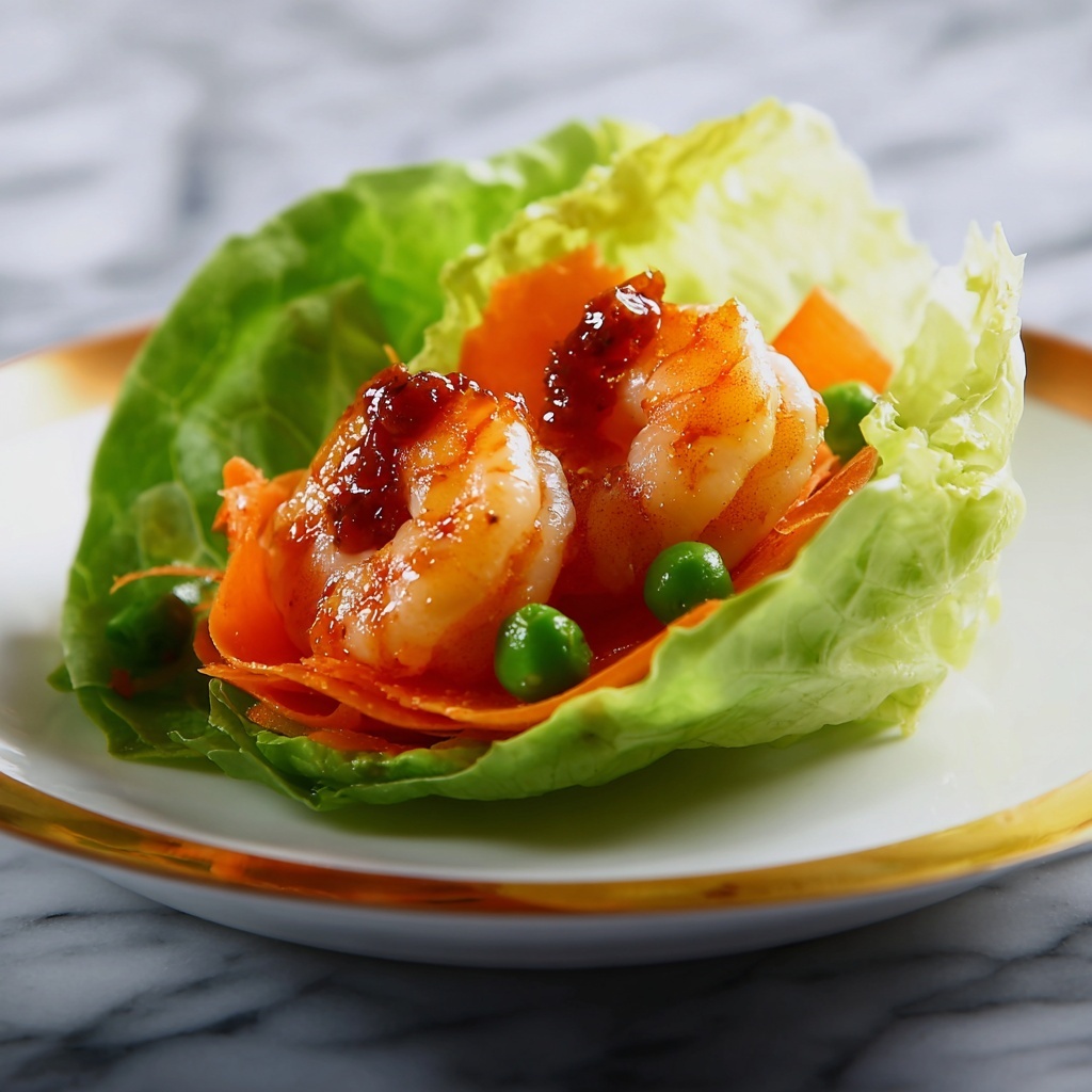 Shrimp Lettuce Cups with Cucumber, Carrot, and Mint Recipe - Recipe Image