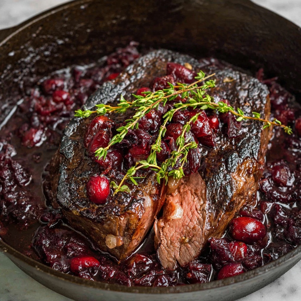 Cranberry Balsamic Roast Beef Recipe - Recipe Image