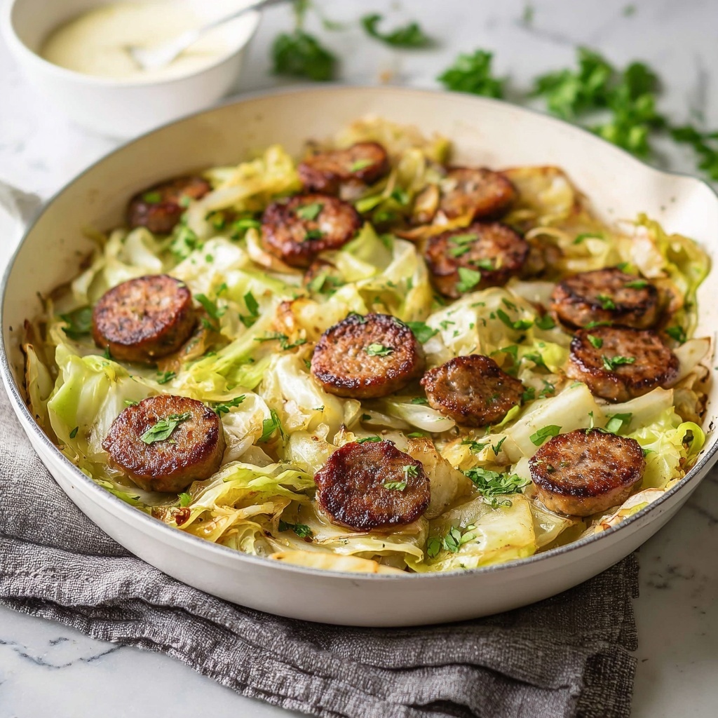 Kielbasa and Cabbage Skillet with Mustard Vinaigrette Recipe - Recipe Image