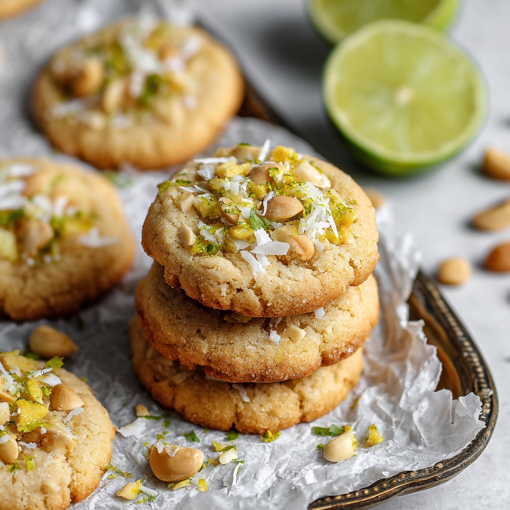 Toasted Coconut + Lime Curd + Macadamia Nut Cookies Recipe - Recipe Image