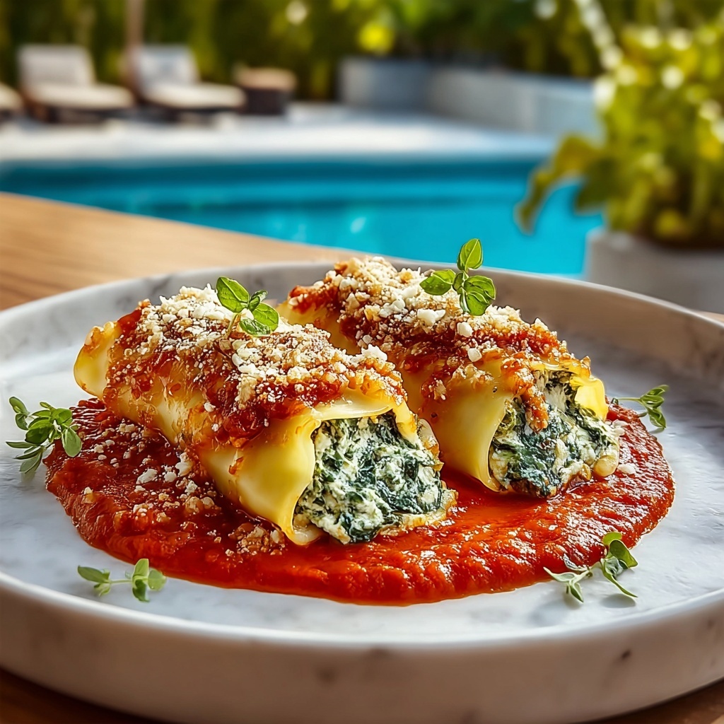 Spinach and Ricotta Stuffed Manicotti Recipe - Recipe Image