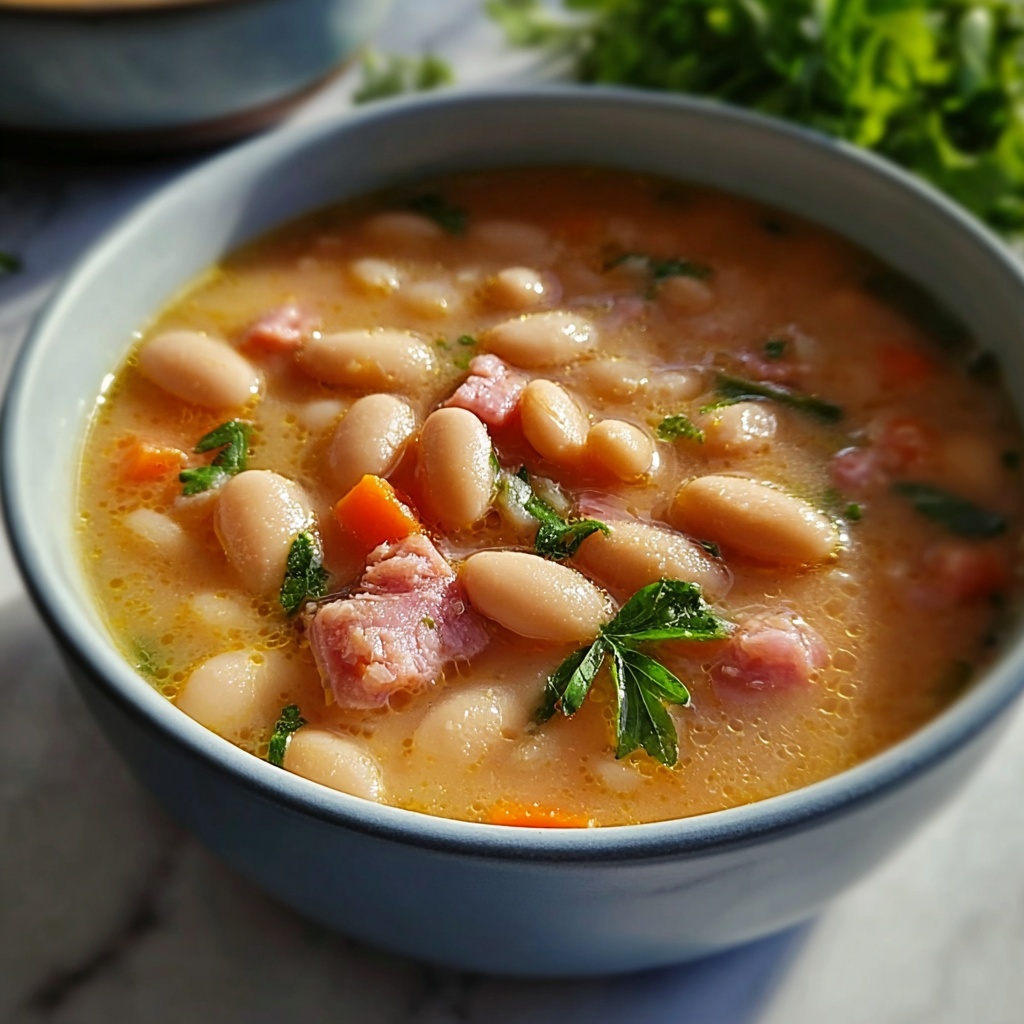 Warm Ham and Bean Soup Delight Recipe - Recipe Image