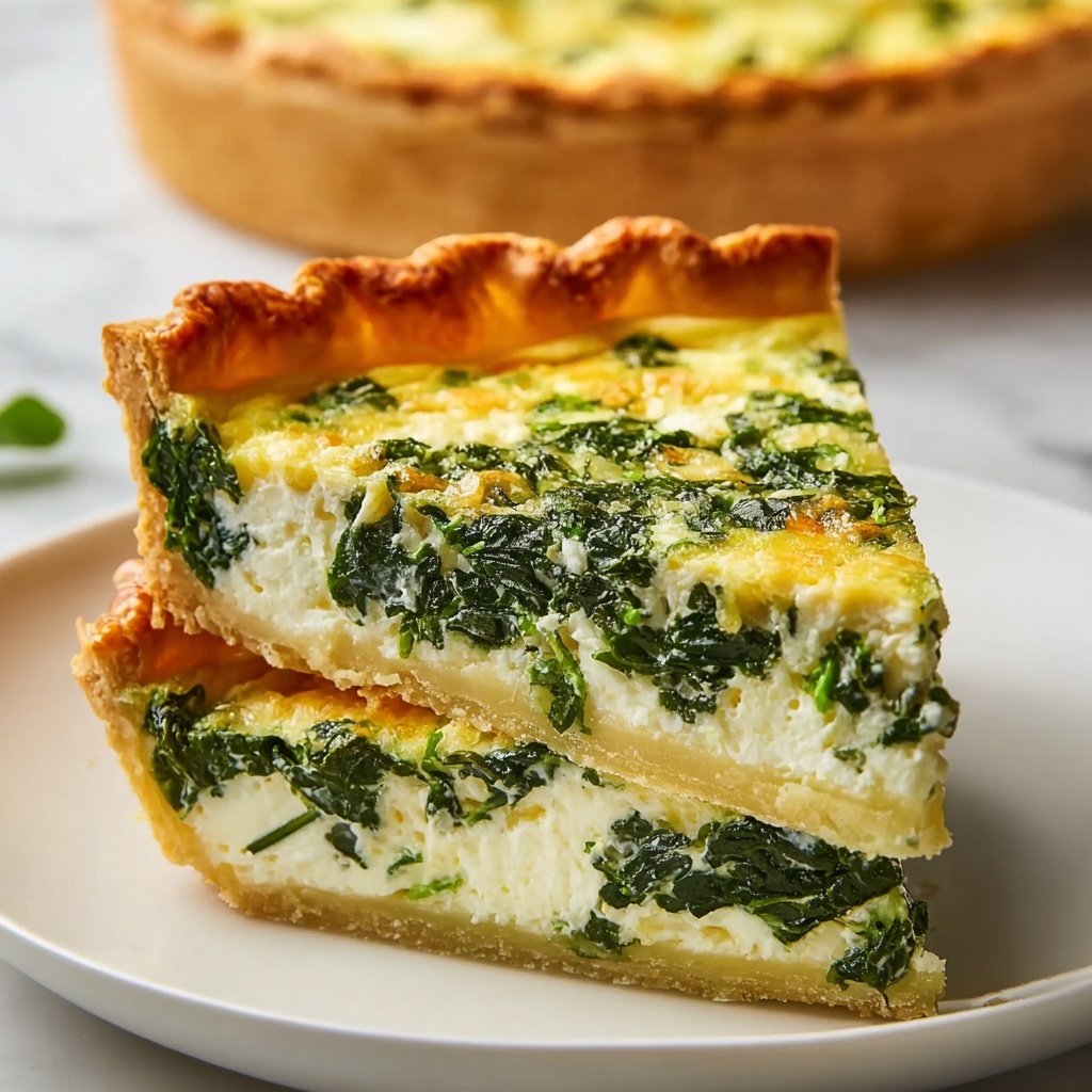 Mediterranean Spinach Cheese Feta Quiche Recipe - Recipe Image