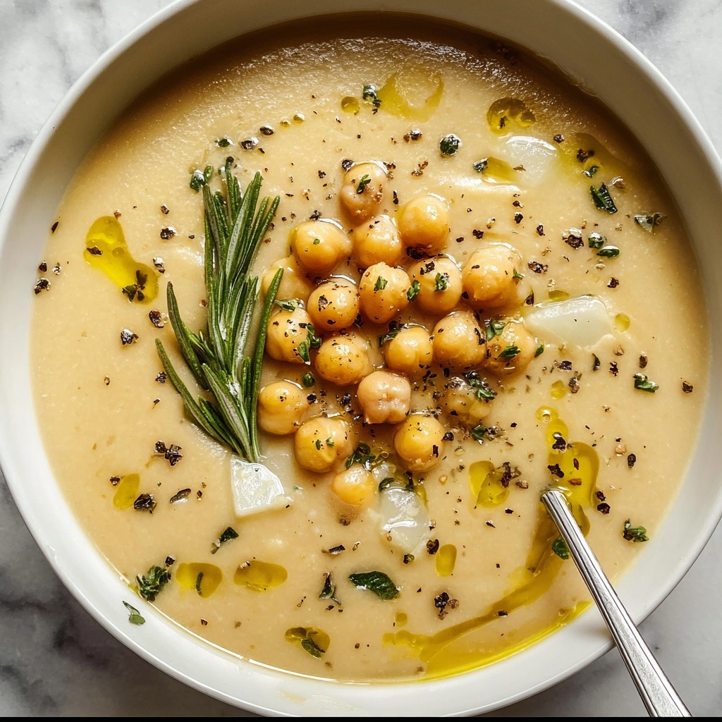 Easy Garlic Chickpea Soup Recipe - Recipe Image
