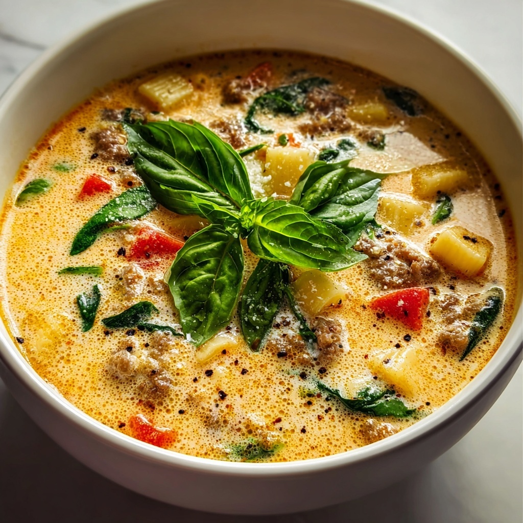 Delicious Parmesan Beef Sausage Ditalini Soup Recipe - Recipe Image