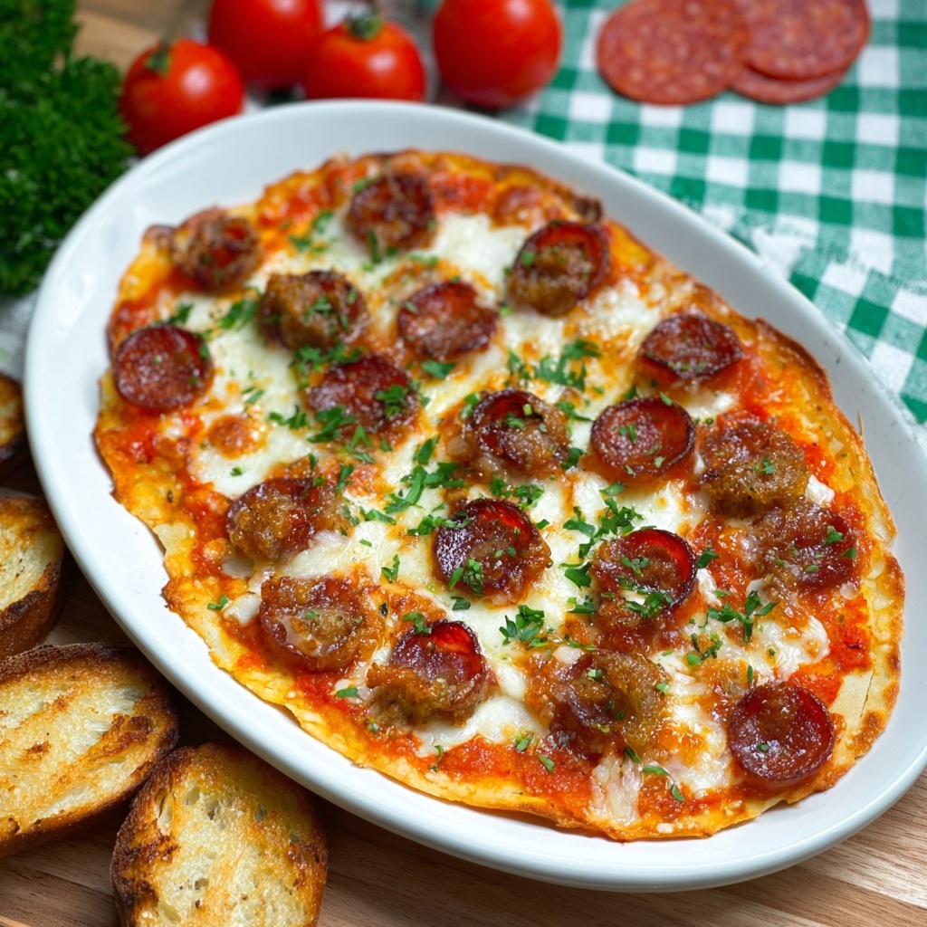 Hot Honey Pepperoni and Sausage Pizza Dip Recipe - Recipe Image