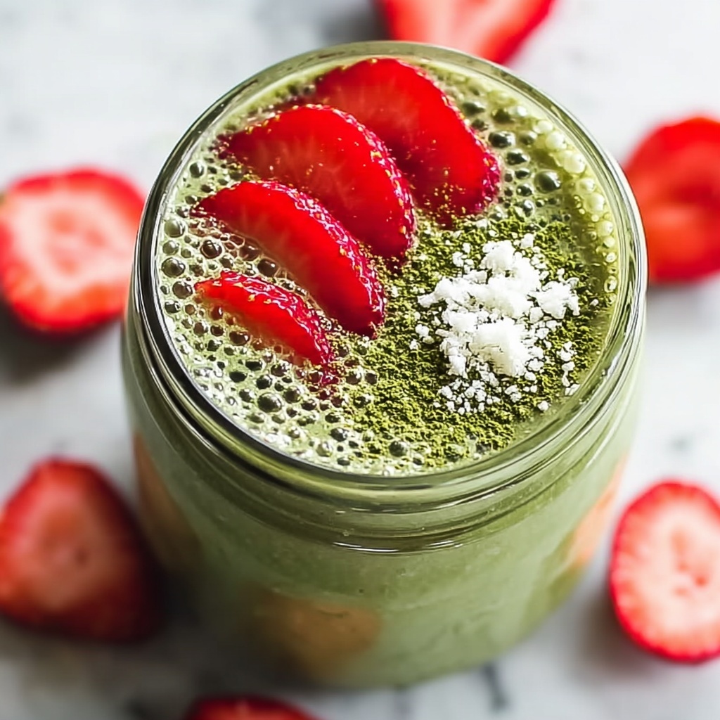 Strawberry Matcha Overnight Oats Recipe - Recipe Image