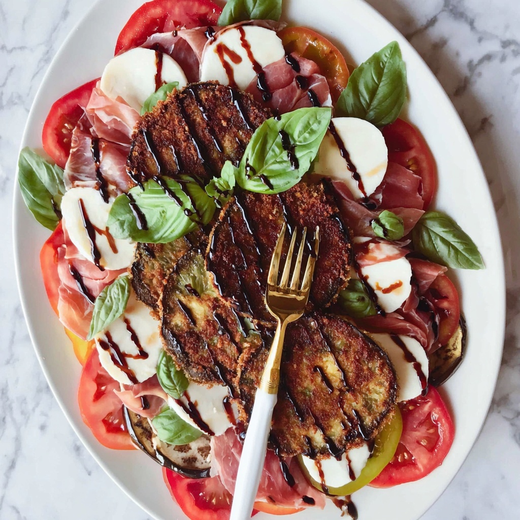 Crispy Eggplant Caprese Salad with Prosciutto Recipe - Recipe Image