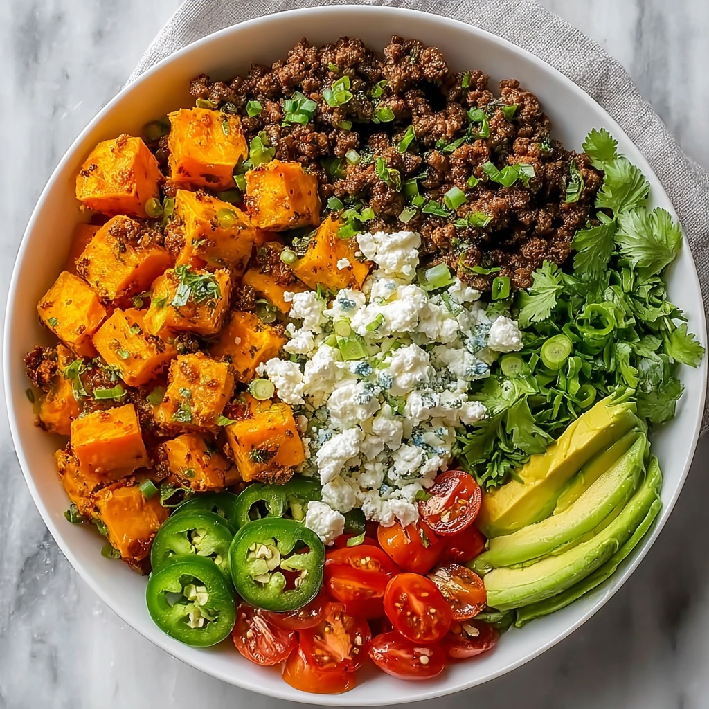 Cottage Cheese Ground Beef and Sweet Potato Bowls Recipe - Recipe Image